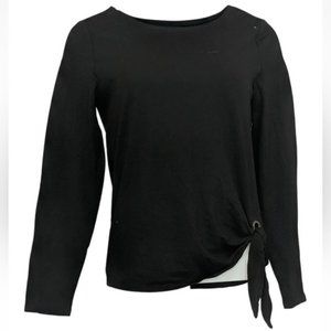 Nwot TripleLuxe Knit Grommet Side Tie Top Black Belle by Kim Gravel Medium M